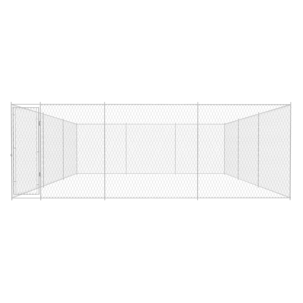 vidaXL Outdoor Dog Kennel Large Dog Crate Dog Cage Playpen Galvanized Steel