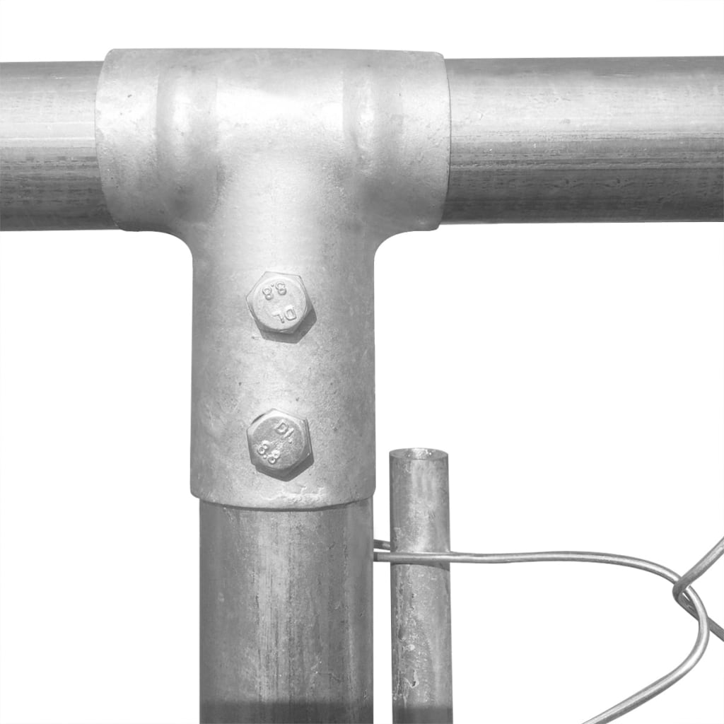 vidaXL Outdoor Dog Kennel Large Dog Crate Dog Cage Playpen Galvanized Steel