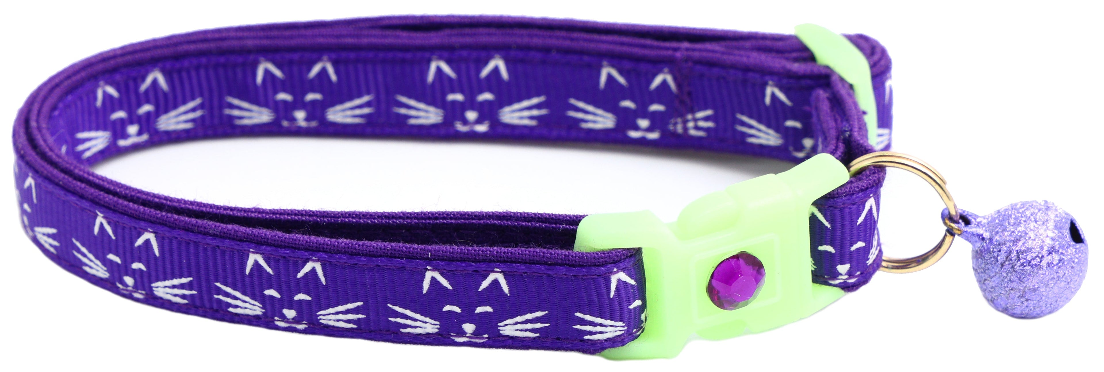 Glowing Cat Faces Breakaway Cat Collar