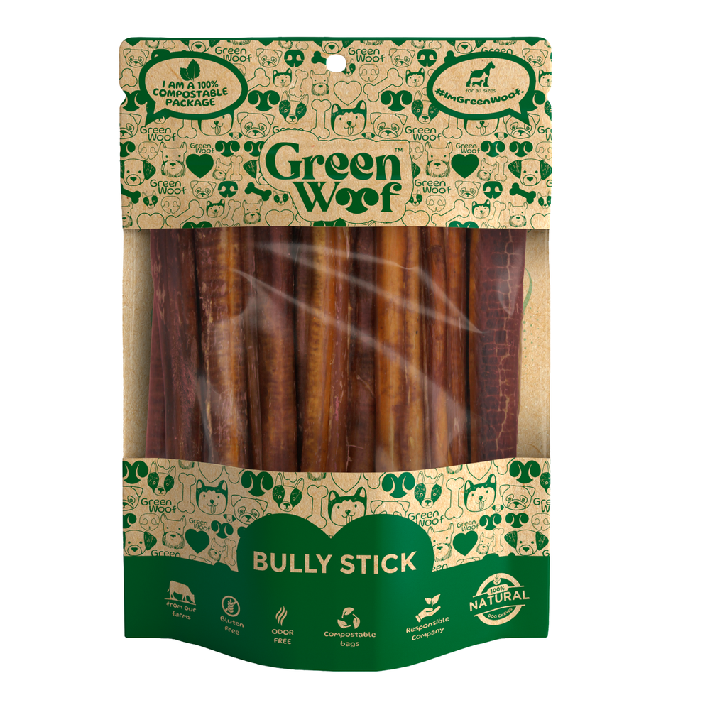 Green Woof Straight Bully Sticks
