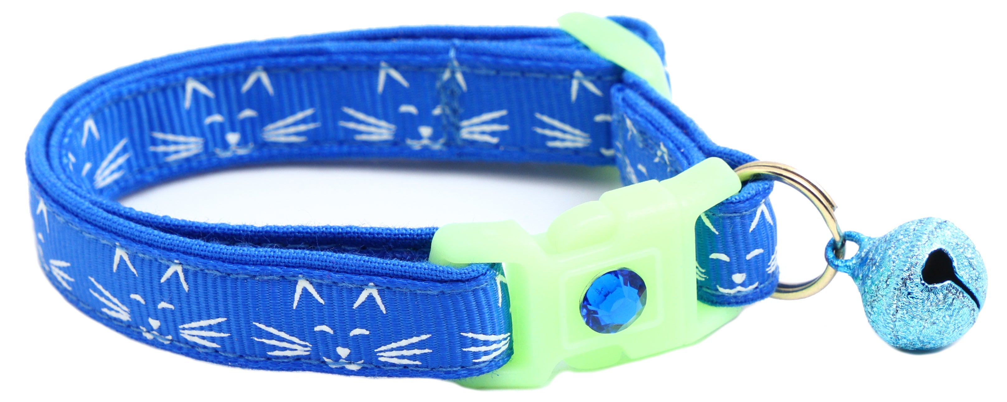 Glowing Cat Faces Breakaway Cat Collar